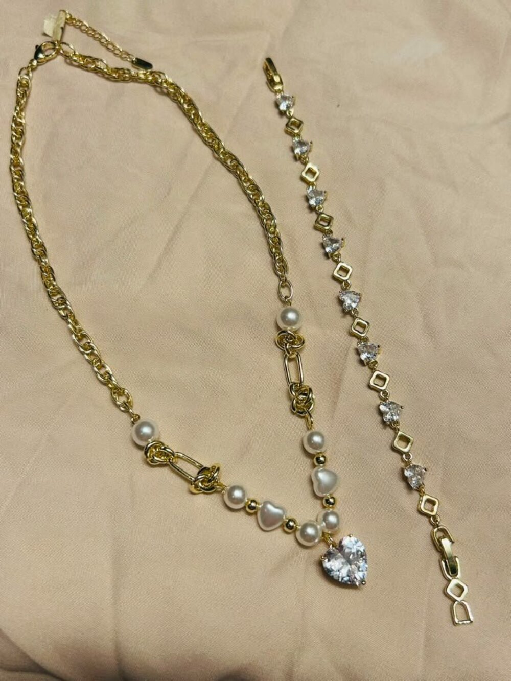 Gold-filled necklace and bracelet
